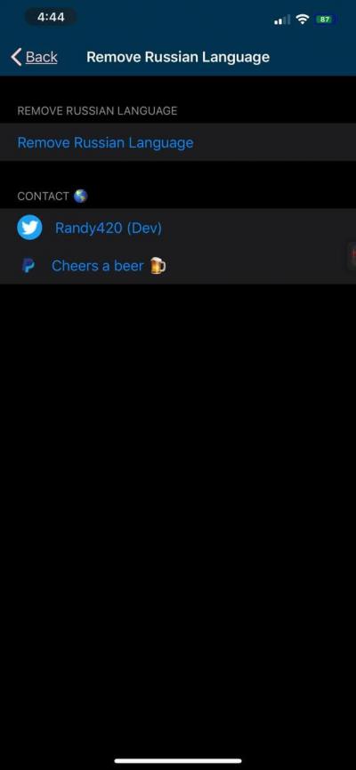 Remove Russian Language